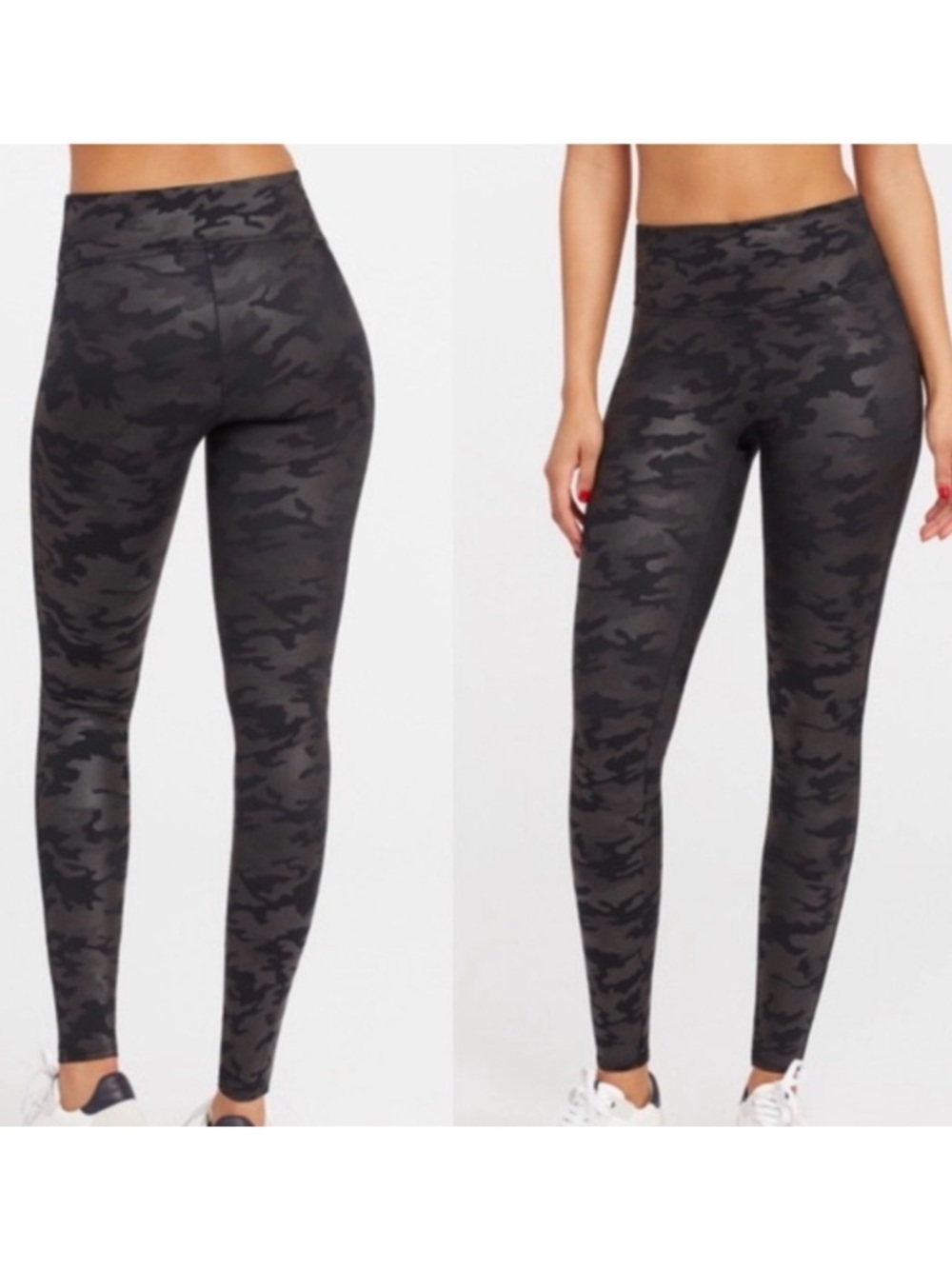 Like New SPANX Faux Leather Camo Leggings Size Large